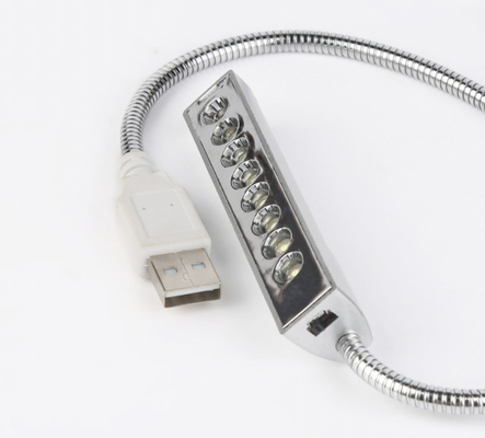 Luce micro USB a collo d'oca flessibile per PC portatile a 8 LED con luce per libri RoHS